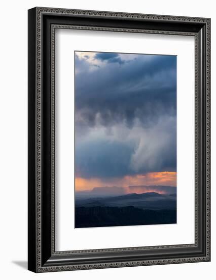 Utah. Storm over the Desert at Sunset from Overlook in the Manti-La Sal National Forest-Judith Zimmerman-Framed Photographic Print