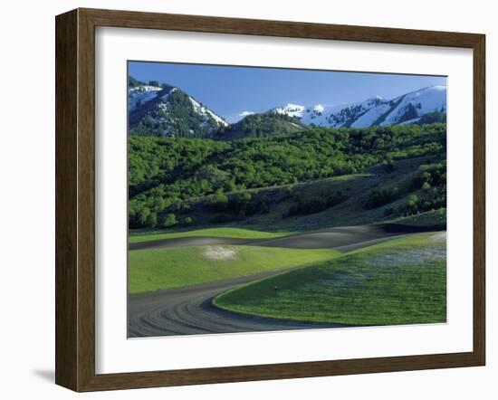 Utah. USA. Fields in Spring Below Wellsville Mountains. Cache Valley-Scott T. Smith-Framed Photographic Print