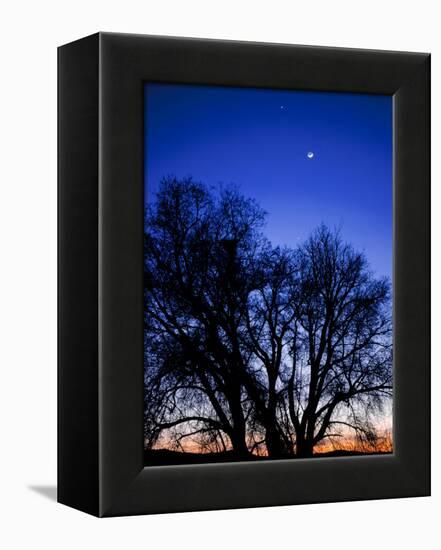 Utah. Venus, the Moon, and Jupiter in a Compact Grouping in the Sky-Scott T. Smith-Framed Premier Image Canvas
