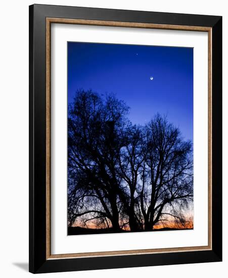 Utah. Venus, the Moon, and Jupiter in a Compact Grouping in the Sky-Scott T. Smith-Framed Photographic Print