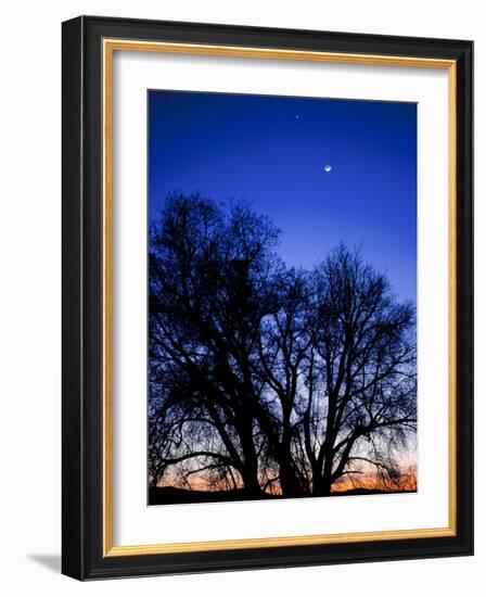 Utah. Venus, the Moon, and Jupiter in a Compact Grouping in the Sky-Scott T. Smith-Framed Photographic Print