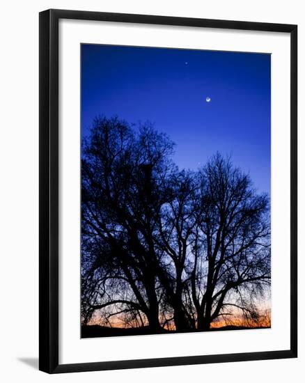 Utah. Venus, the Moon, and Jupiter in a Compact Grouping in the Sky-Scott T. Smith-Framed Photographic Print