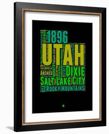 Utah Word Cloud 1-NaxArt-Framed Art Print
