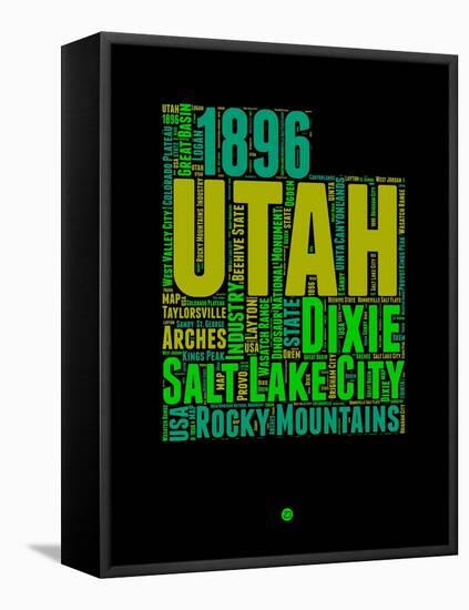 Utah Word Cloud 1-NaxArt-Framed Stretched Canvas