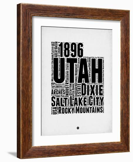 Utah Word Cloud 2-NaxArt-Framed Art Print