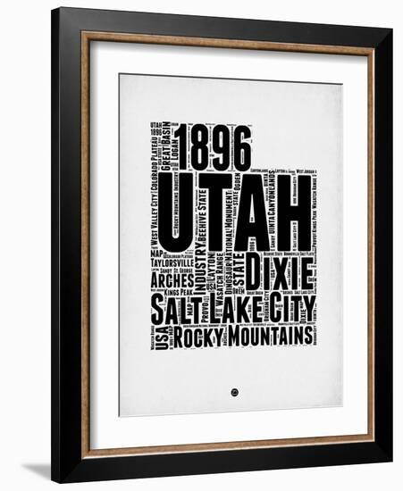 Utah Word Cloud 2-NaxArt-Framed Art Print