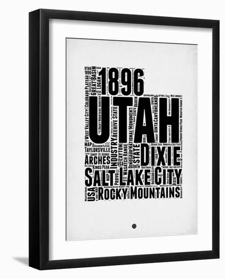 Utah Word Cloud 2-NaxArt-Framed Art Print