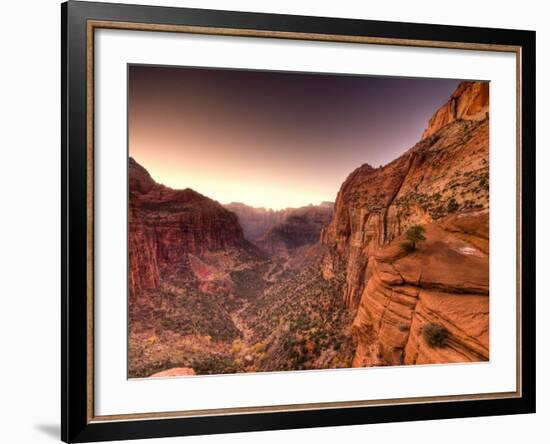 Utah, Zion National Park, from Canyon Overlook, USA-Alan Copson-Framed Photographic Print