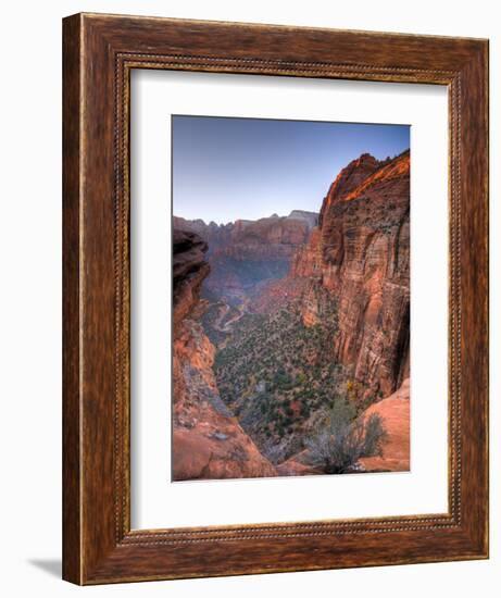 Utah, Zion National Park, from Canyon Overlook, USA-Alan Copson-Framed Photographic Print