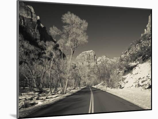 Utah, Zion National Park, Zion Canyon Scenic Drive, Winter, USA-Walter Bibikow-Mounted Photographic Print