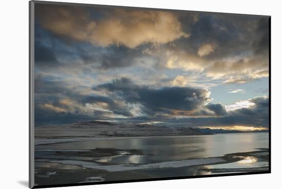 Utan, Antelope Island State Park. Clouds at Sunset over a Wintery Great Salt Lake-Judith Zimmerman-Mounted Photographic Print