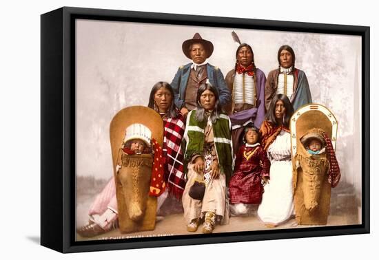 Ute Indians, Chief Sevara and Family-null-Framed Stretched Canvas
