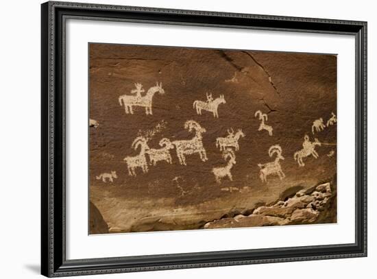 Ute Petroglyphs, Arches National Park, Utah, USA-Roddy Scheer-Framed Photographic Print