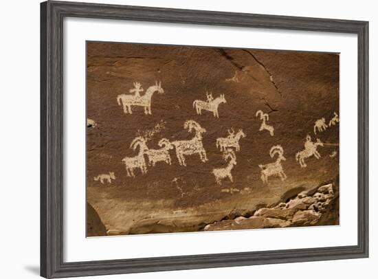 Ute Petroglyphs, Arches National Park, Utah, USA-Roddy Scheer-Framed Photographic Print