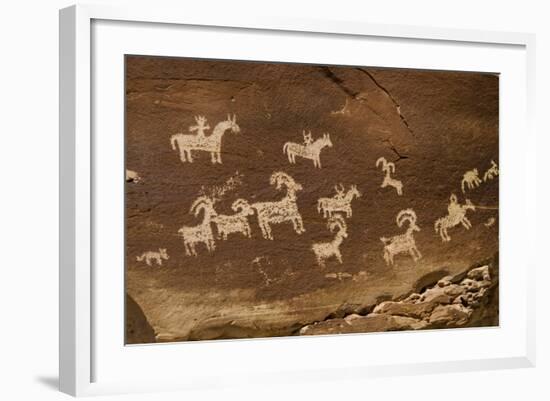 Ute Petroglyphs, Arches National Park, Utah, USA-Roddy Scheer-Framed Photographic Print