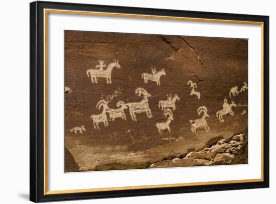 Ute Petroglyphs, Arches National Park, Utah, USA-Roddy Scheer-Framed Photographic Print