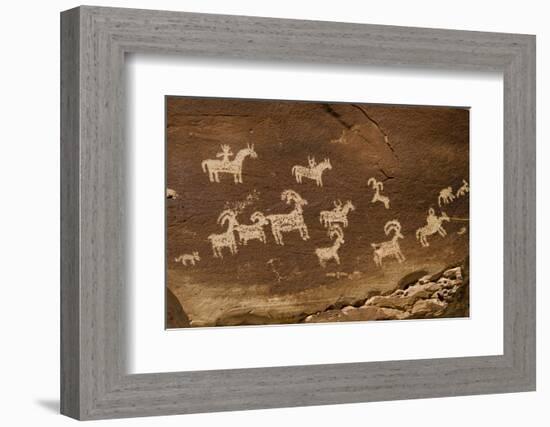 Ute Petroglyphs, Arches National Park, Utah, USA-Roddy Scheer-Framed Photographic Print