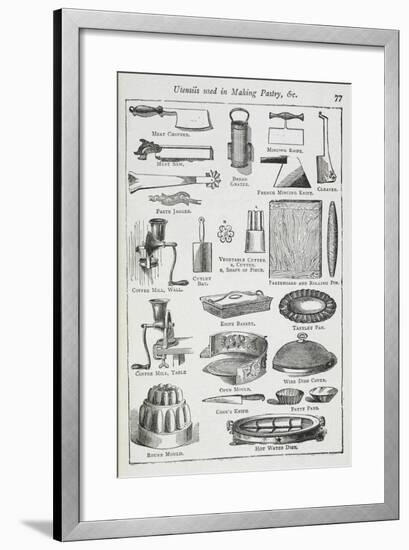 Utensils Used in Making Pastry, Including Various Knives, Moulds and Tins-Isabella Beeton-Framed Giclee Print