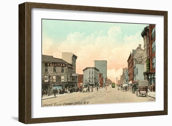 Utica's Busy Corner, Utica, New York-null-Framed Art Print