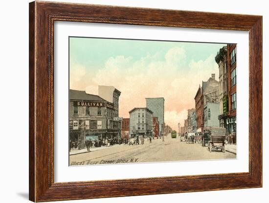 Utica's Busy Corner, Utica, New York-null-Framed Art Print