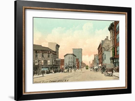 Utica's Busy Corner, Utica, New York-null-Framed Art Print