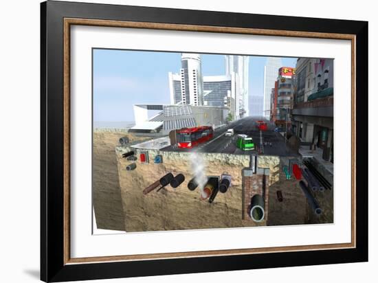 Utility Pipes, Artwork-Jose Antonio-Framed Photographic Print