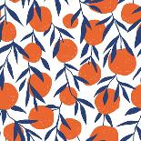 Tropical Seamless Pattern with Red Oranges. Fruit Repeated Background. Vector Bright Print for Fabr-Utro_na_more-Photographic Print