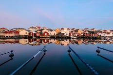 Colourful Houses Reflected in a Still Harbour-Utterström Photography-Premier Image Canvas
