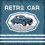 Retro Car Old Vintage Grunge Poster-UVAconcept-Framed Art Print