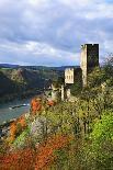 Castle Gutenfels High Above the Rhine, Autumn, on the Bottom Left the Town Kaub-Uwe Steffens-Photographic Print