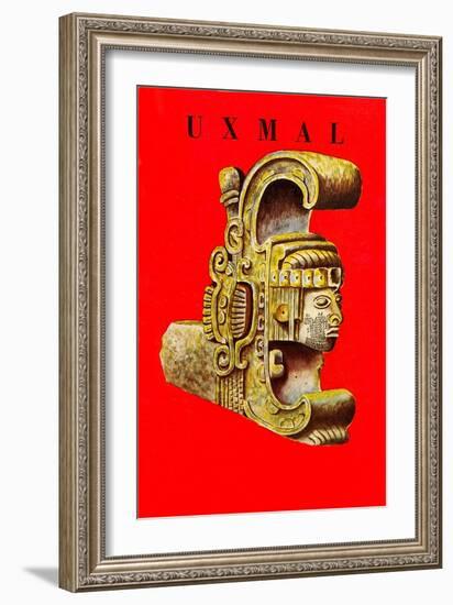 Uxmal, Mexican Travel Poster-null-Framed Art Print
