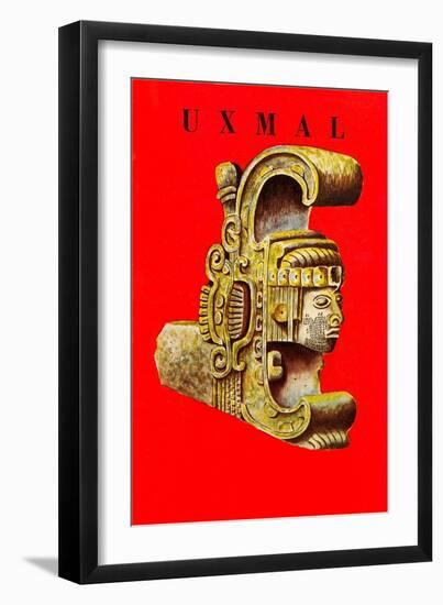 Uxmal, Mexican Travel Poster-null-Framed Art Print