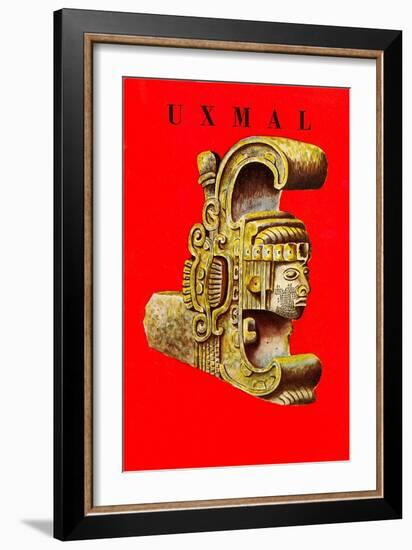 Uxmal, Mexican Travel Poster-null-Framed Art Print