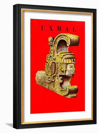 Uxmal, Mexican Travel Poster-null-Framed Art Print