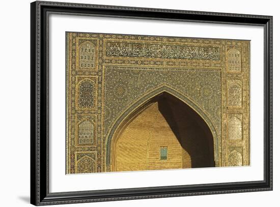 Uzbekistan, Buhara, Bukhara, Historic Centre, Mir-I Arab Madrasah, Facade-null-Framed Giclee Print