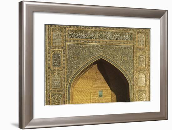 Uzbekistan, Buhara, Bukhara, Historic Centre, Mir-I Arab Madrasah, Facade-null-Framed Giclee Print