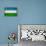 Uzbekistan Flag Design with Wood Patterning - Flags of the World Series-Philippe Hugonnard-Framed Stretched Canvas displayed on a wall