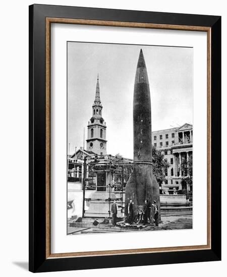 V-2 Rocket in Trafalgar Square, 1945-null-Framed Photographic Print