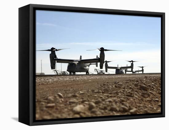 V-22 Osprey Tiltrotor Aircraft Arrive at Camp Bastion, Afghanistan-Stocktrek Images-Framed Premier Image Canvas