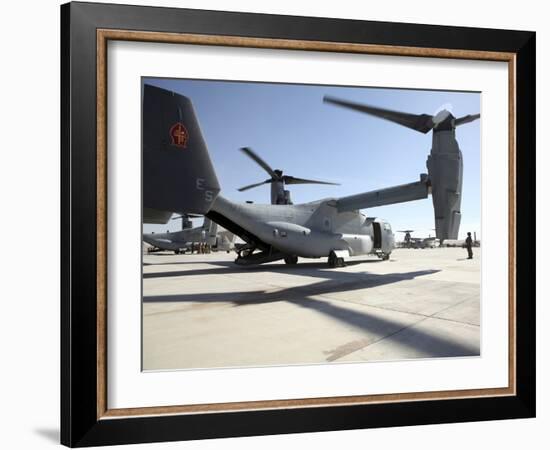 V-22 Osprey Tiltrotor Aircraft at Camp Bastion, Afghanistan-Stocktrek Images-Framed Photographic Print