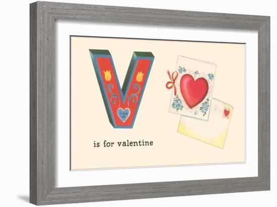 V is for Valentine-null-Framed Premium Giclee Print