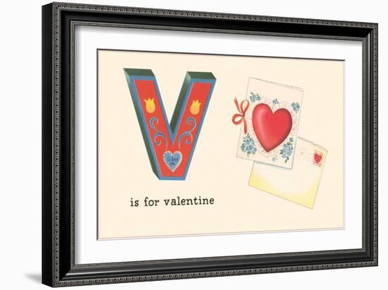 V is for Valentine-null-Framed Premium Giclee Print