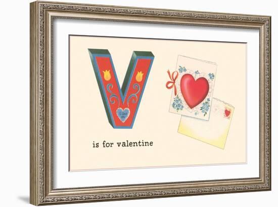 V is for Valentine-null-Framed Art Print