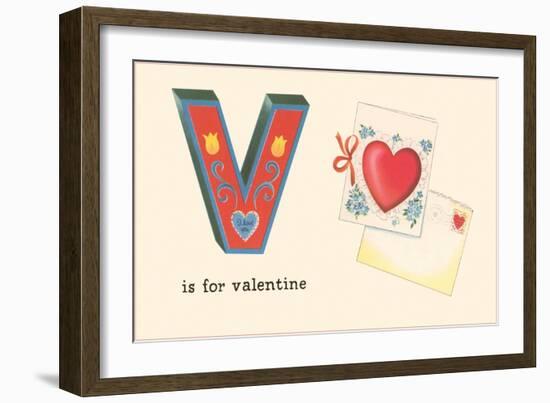 V is for Valentine-null-Framed Art Print