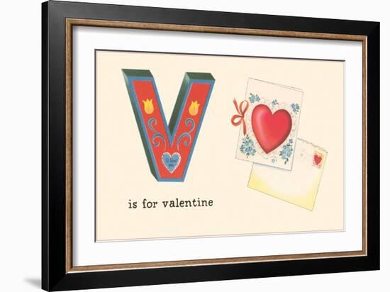 V is for Valentine-null-Framed Art Print