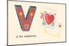 V is for Valentine-null-Mounted Art Print