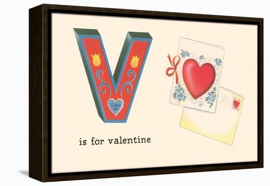 V is for Valentine-null-Framed Stretched Canvas