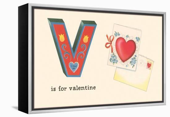 V is for Valentine-null-Framed Stretched Canvas