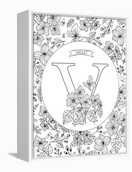 V is for Violet-Heather Rosas-Framed Stretched Canvas