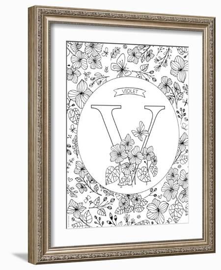 V is for Violet-Heather Rosas-Framed Art Print